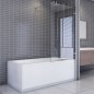 Sichtbare Bauform eines Badewannenaufsatzes im Zusammenhang mit Nachrüstung an der Badewanne