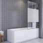 Sichtbare Bauform eines Badewannenaufsatzes im Zusammenhang mit Nachrüstung an der Badewanne