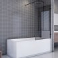 Sichtbare Bauform eines Badewannenaufsatzes im Zusammenhang mit Nachrüstung an der Badewanne