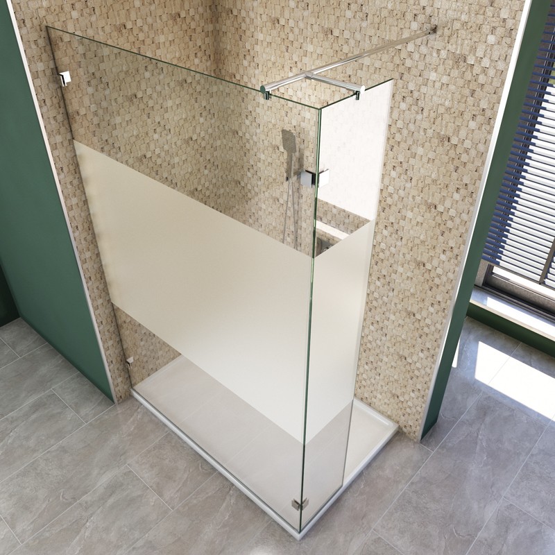 Walk-in-Dusche als ergänzende Spritzschutzvariante