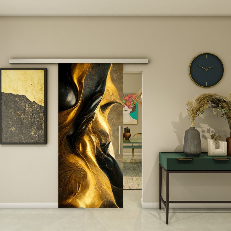 Einstiegsmotiv: Produktbeispiel Glasschiebetür SLIM-LINE - Fotoprint Modell 10 als sichtbare Variante für Softclose als Komfort- und Beschlagsoption passend zur Türanlage bewerten