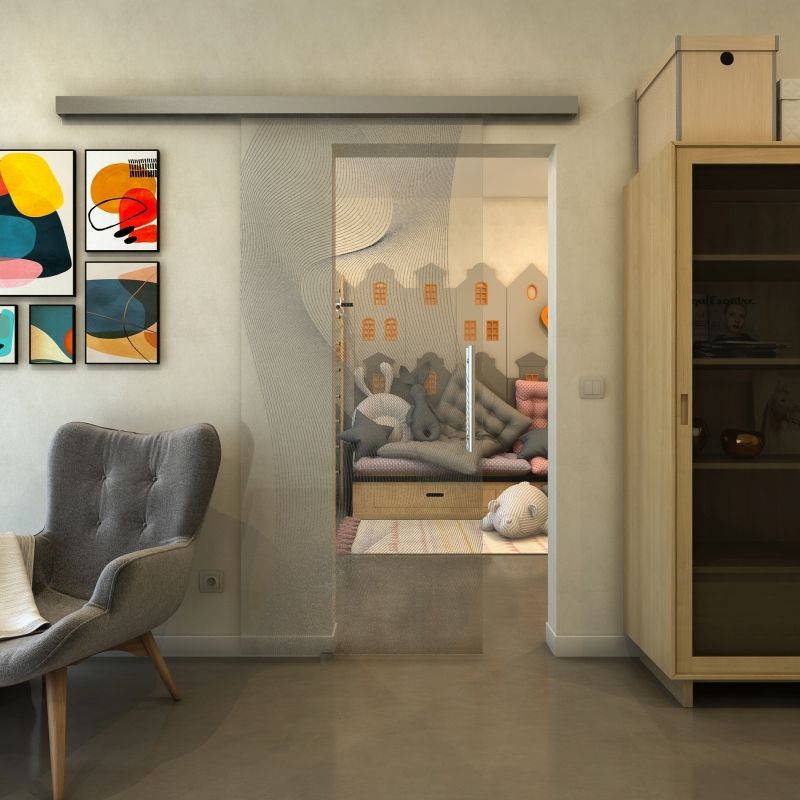 Glasschiebetür für Badezimmer und Sichtschutz – das sichtbare Türbild