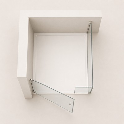 Feste Eckdusche aus Glas