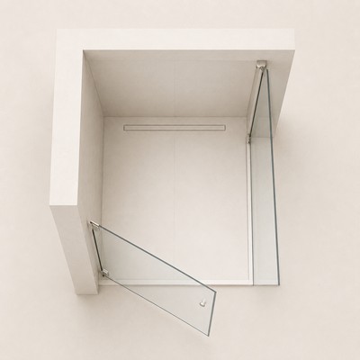 Eckdusche mit Tür und Seitenwand