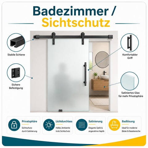 Glasschiebetür Badezimmer mit Sichtschutz
