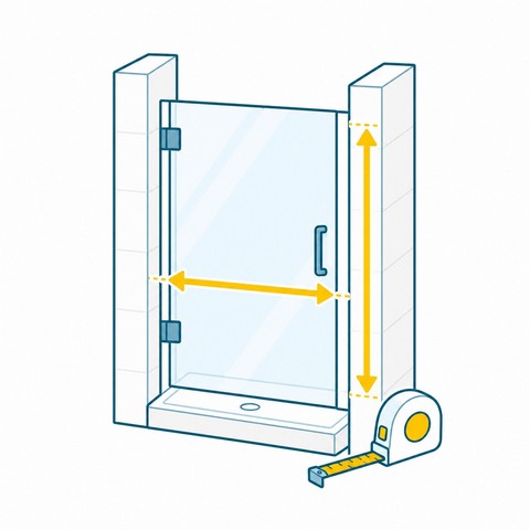 Nischen-Planung für Glas-Duschtüren