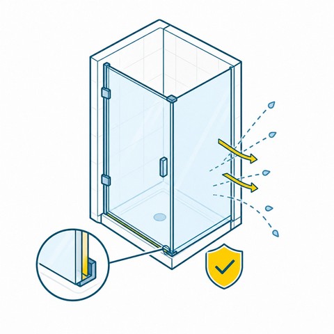 Dichtigkeit in der Eckdusche mit Magnetprofilen und Dichtungen