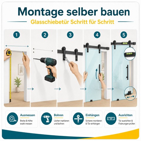 Montage einer Glasschiebetür selber planen