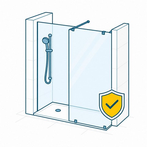 Stabilisation und Sicherheit für Walk-In Duschwand