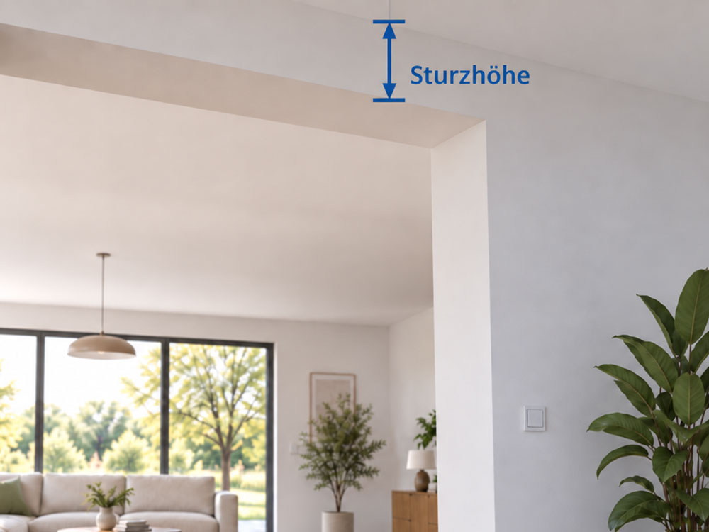 Sturzhöhe einer Glasschiebetür messen