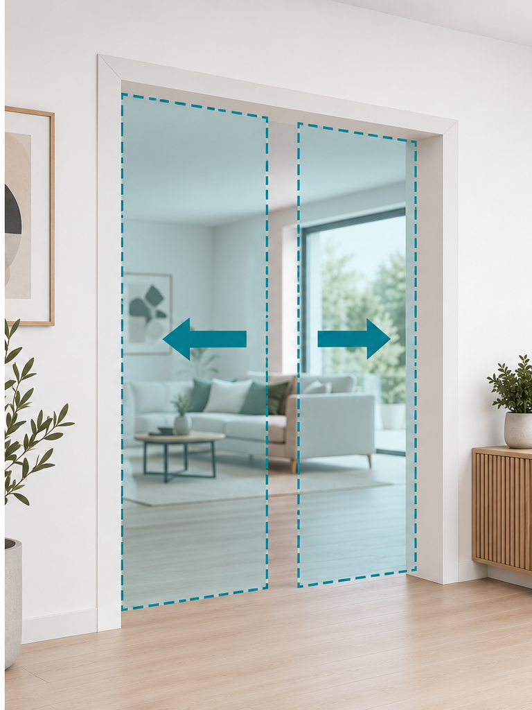 Zweiflügelige Glasschiebetür
